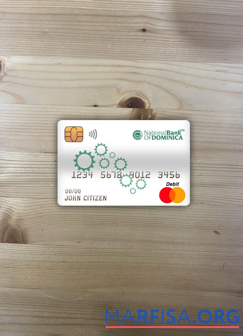 Downloadable Dominica National bank of dominica bank master debit card photolook front sample